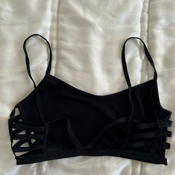 LA Hearts Black Cropped Cami Bralette Sz M - Picture 2 of 3